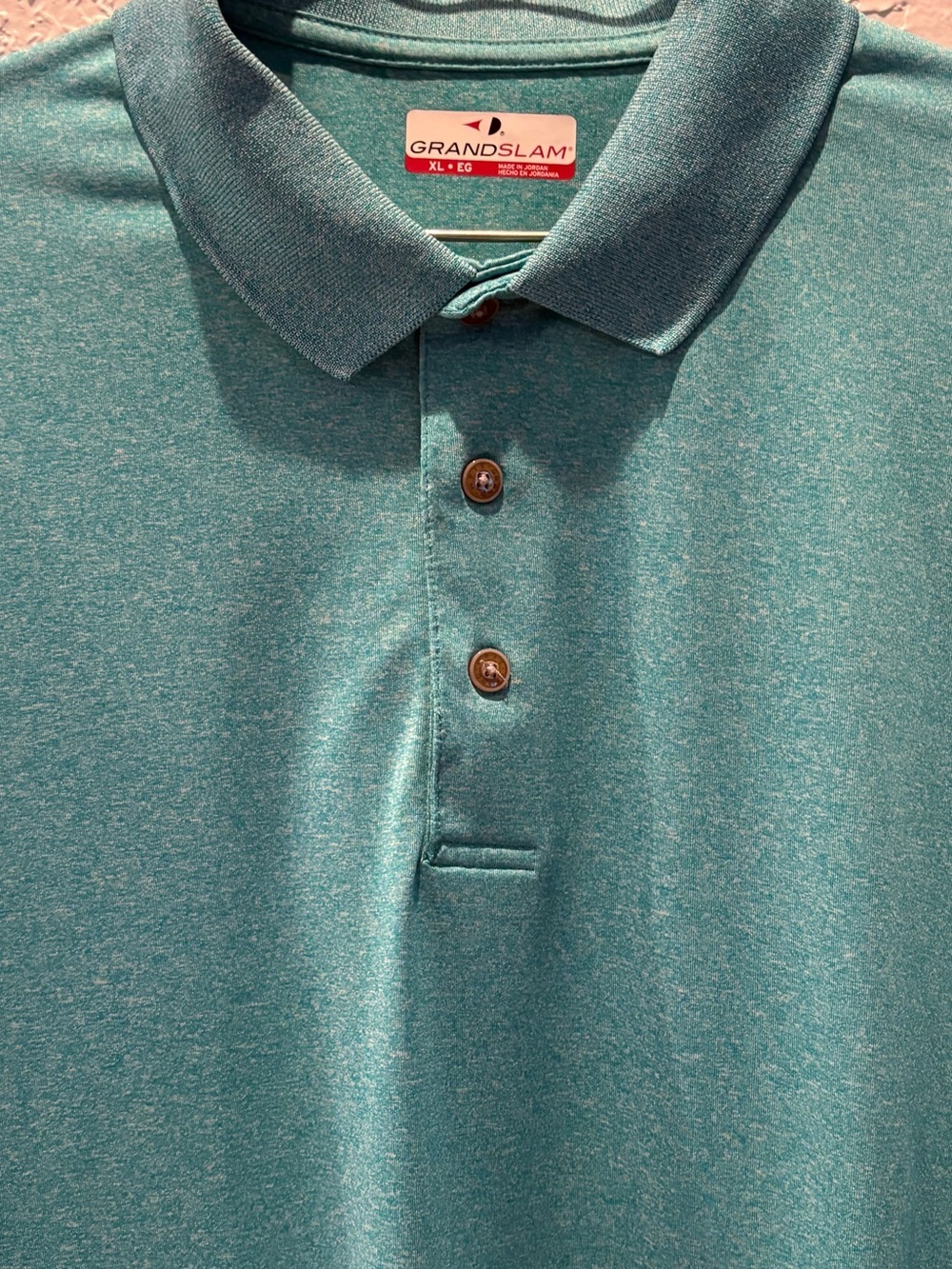 Grand Slam Men's Teal Polo Shirt - Short Sleeve Performance - Picture 3 of 5